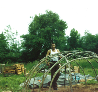 Ali Zaid, building a Sweat Lodge - the frame is set up