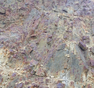 A different view of the purple wall on the side of the mountain
